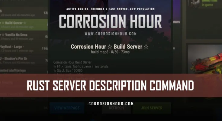 RUST Server Description Command