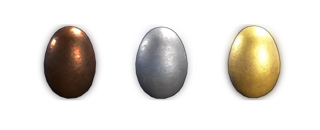 RUST Easter Event Bronze Silver and Gold Chocolate Eggs