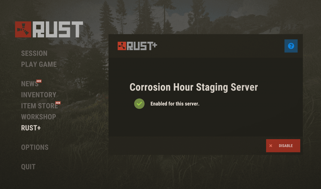 screenshot of RUST in game screen