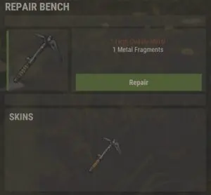 a rust repair bench without enough repair materials