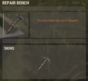 rust repair bench requires a blueprint to repair