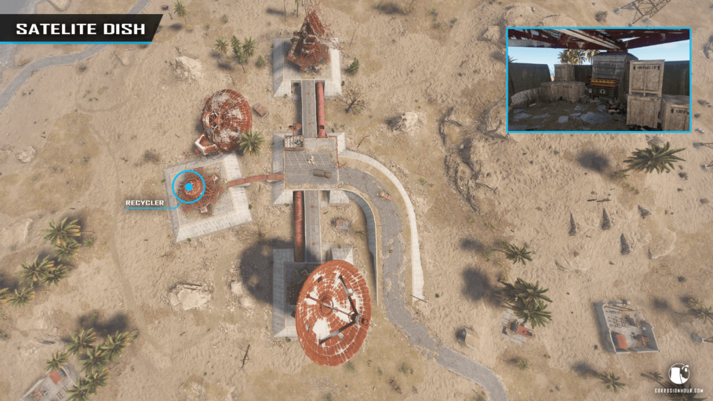 screenshot of rust satellite dishes recycler location