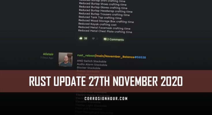 RUST Update 27th November 2020