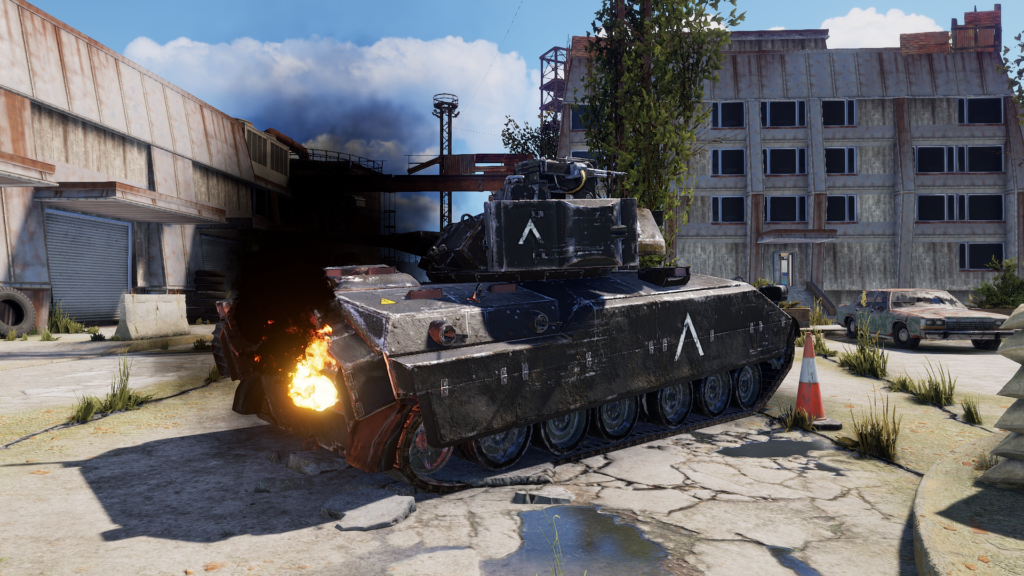 A damaged Bradley APC