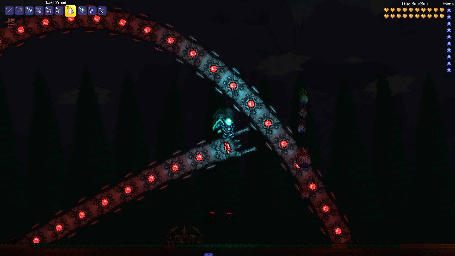 Image of eater of worlds boss from terraria