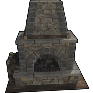 RUST Stone Fireplace