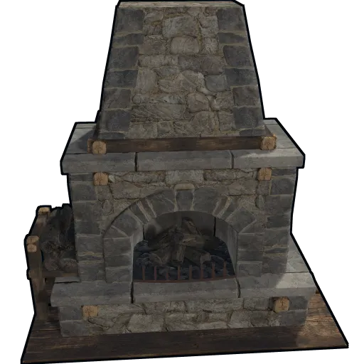 image of rust item Stone Fireplace