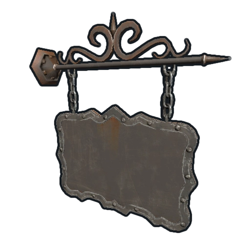 image of rust item Two Sided Ornate Hanging Sign