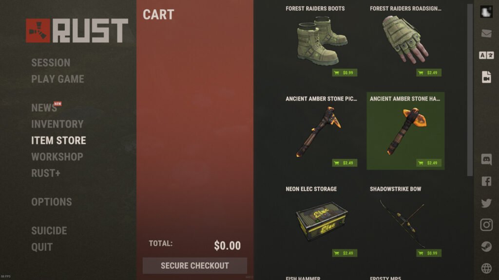 How to get RUST skins from the Item Store