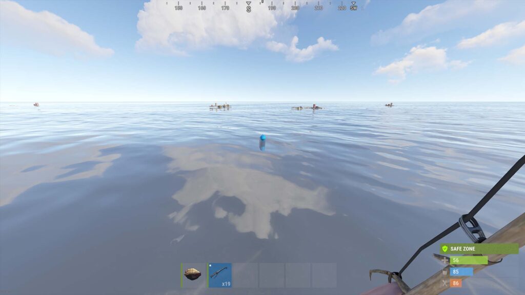 RUST bobber turns blue when safe to cast