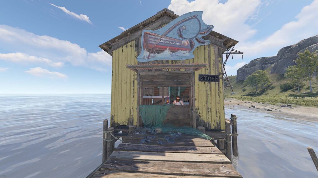 The RUST Fishing vendor Stink Pete's shop