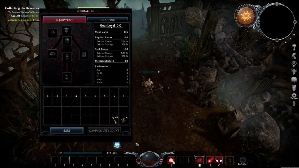 V Rising Inventory Screen