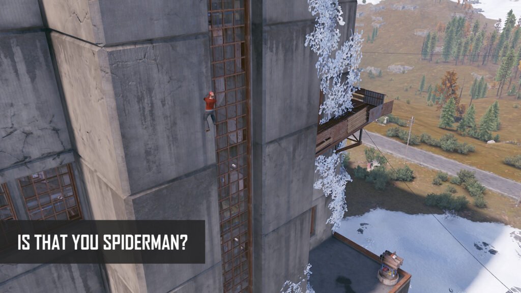 RUST — Cheater scaling the walls of Launch Site