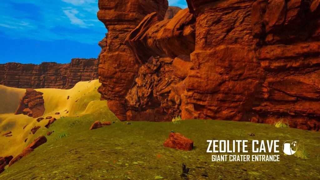 Planet Crafter Zeolite Cave giant crater entrance
