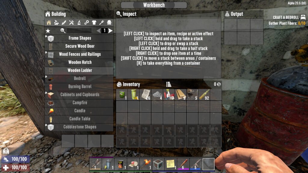 7 Days to Die — Inventory of Crafting Supplies