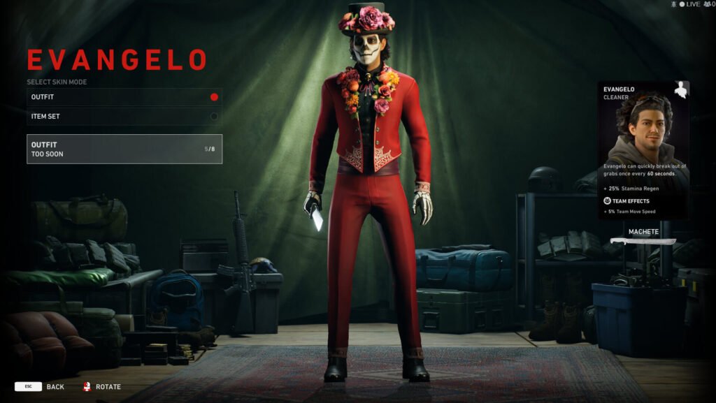 Back 4 Blood Evangelo in a Halloween skin
