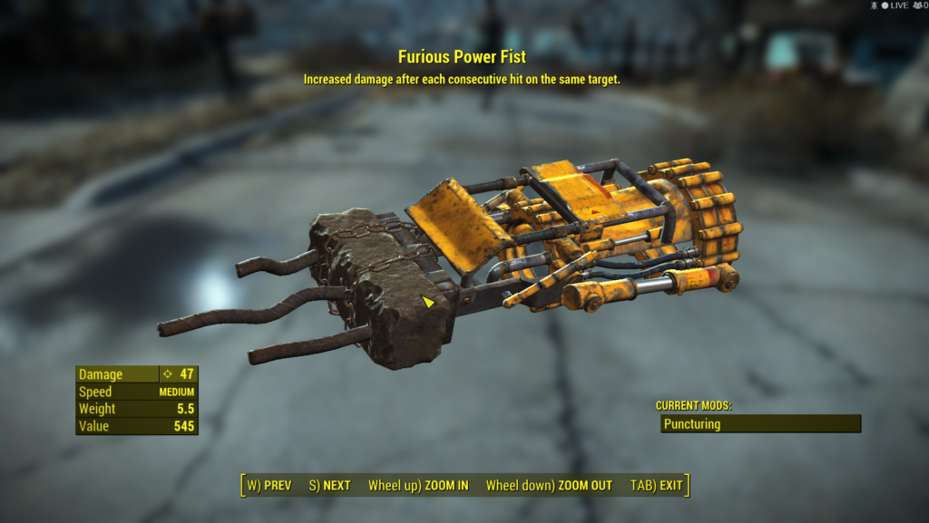 Fallout 4 — Furious Powerfist Legendary Weapon