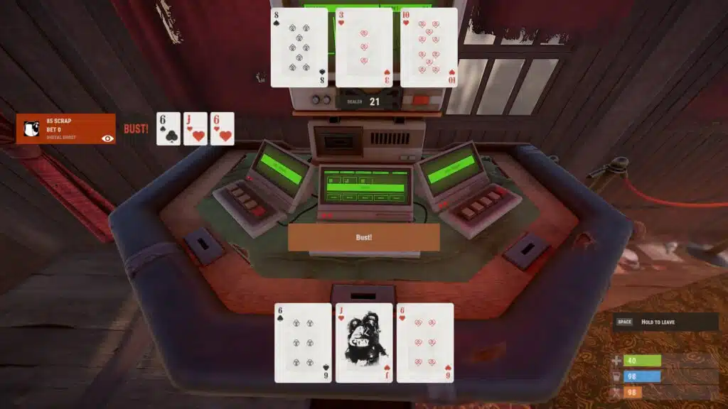 RUST Blackjack Bust Screen