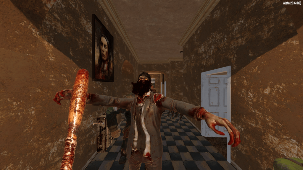 7D2D — Fighting a Zombie with a Baseball Bat