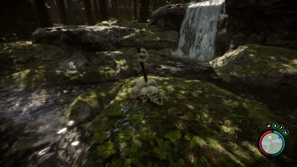 Sons Of The Forest — Stun Baton in Pile of Skulls