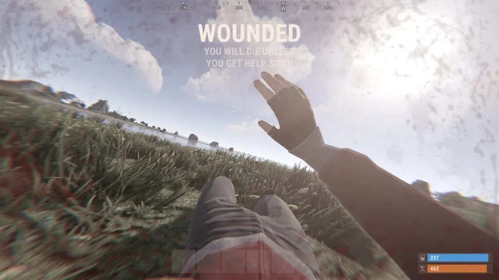 Knocked Down (Prone) — RUST Status Effect