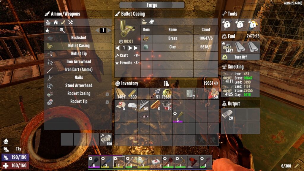 Bullet Casings in a Inventory