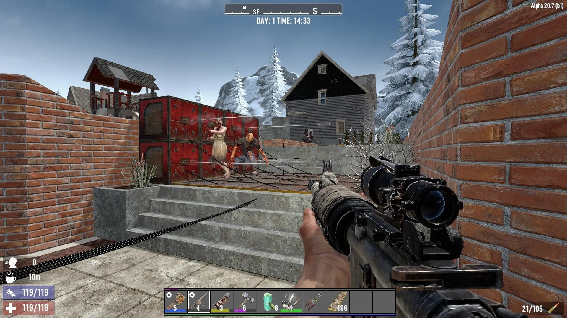 Zombies Walking Through Dart Traps