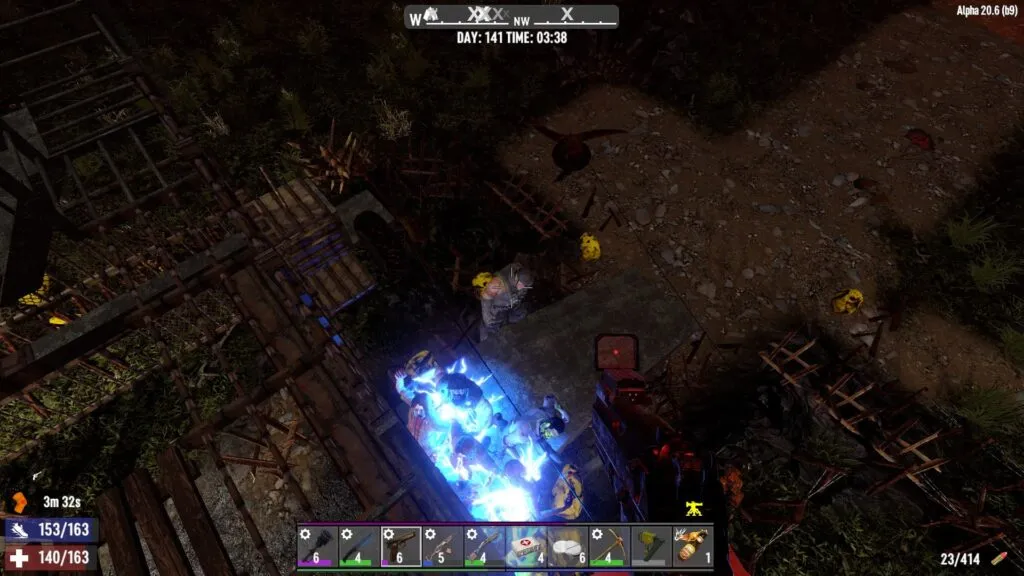 Zombies Walking into the Eletric Fence