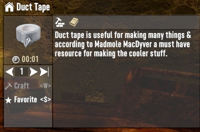 Using Duct Tape for Glue in 7 Days to Die