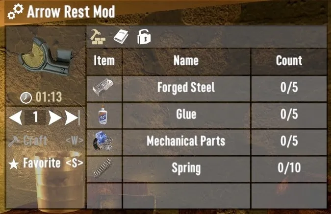 Crafting Ingredients Require Glue