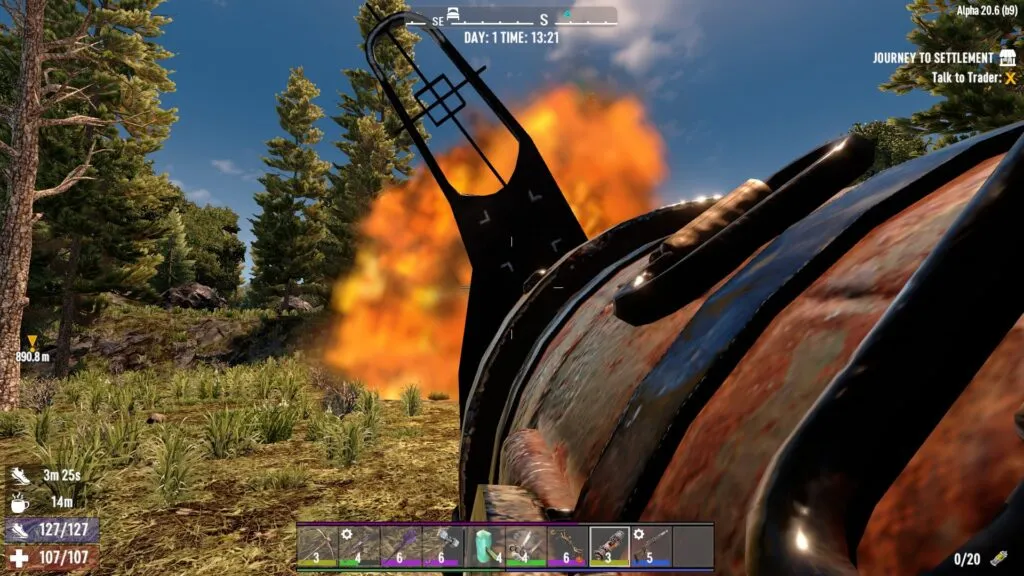 Firing a Rocket in 7 Days to Die