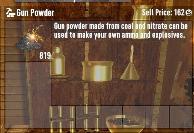 Gun Powder Inventory Description