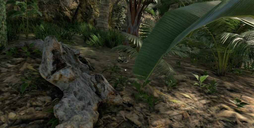 Snake Hiding Behind Foliage