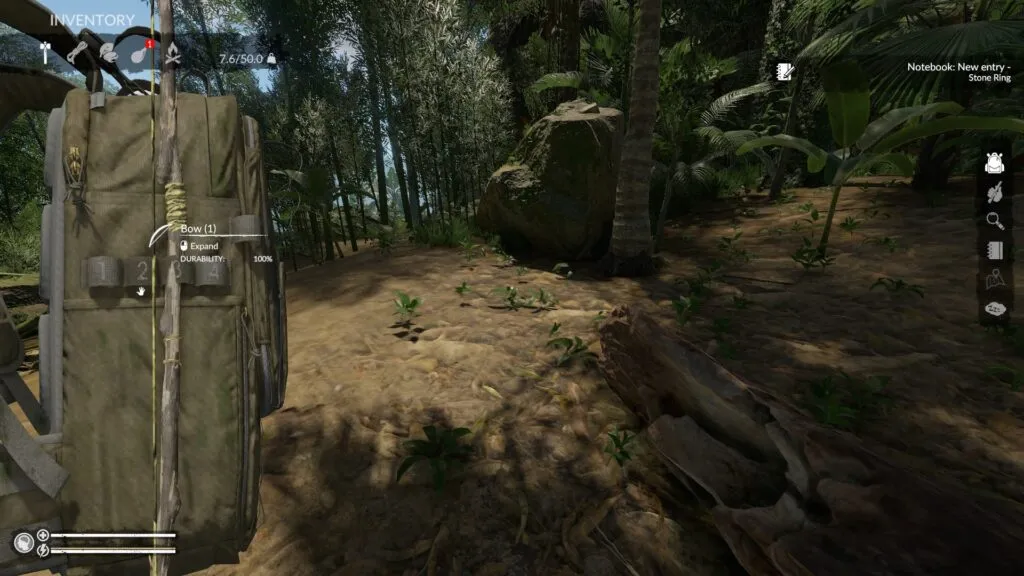 Equipping the Bow from the Inventory Screen in Green Hell