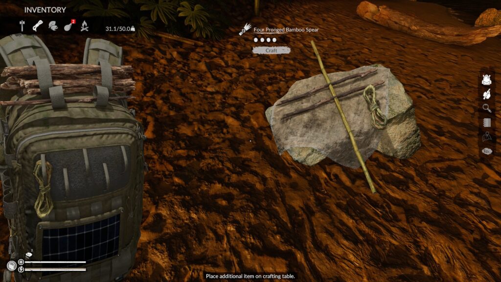 Crafting the Four-Pronged Spear in Green Hell