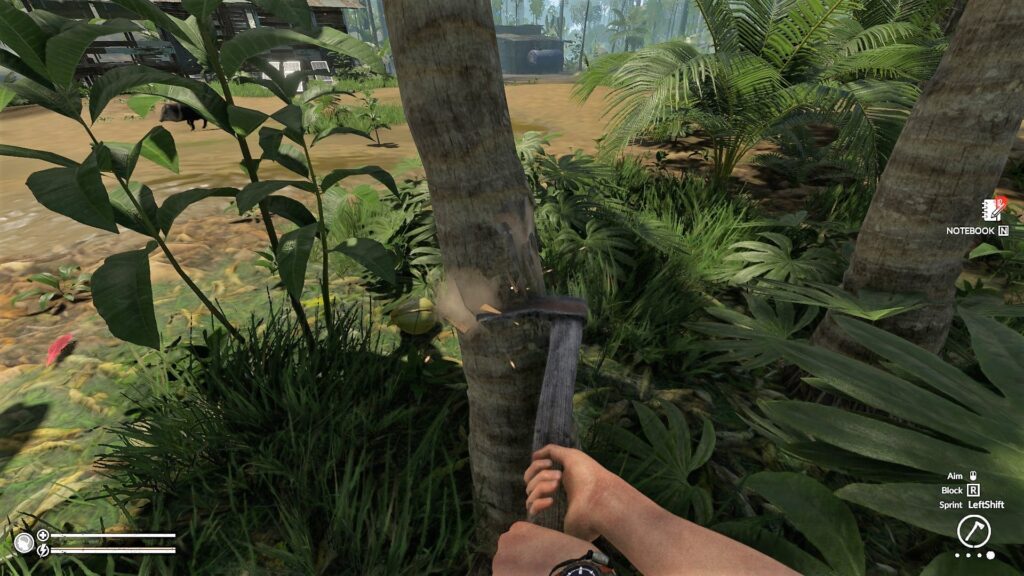 Chopping a Tree with the Modern Axe in Green Hell