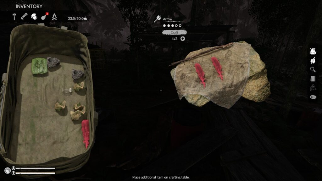 Crafting Arrows for the Tribal Bow in Green Hell