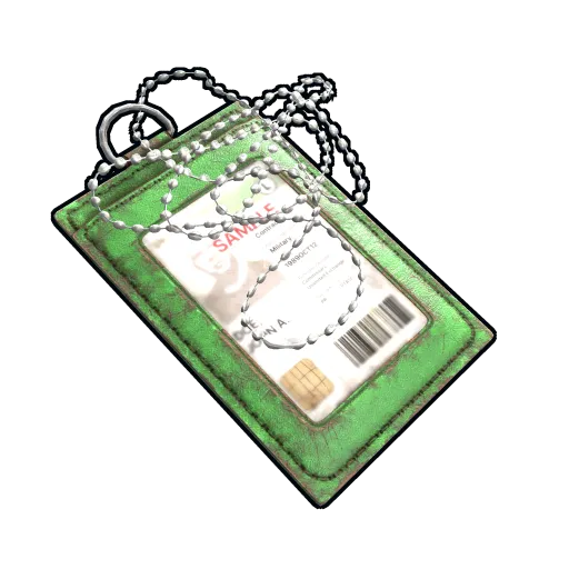 image of rust item Green ID Tag
