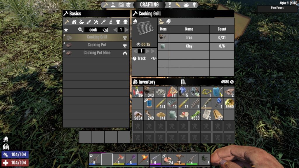 Crafting a Cooking Grill