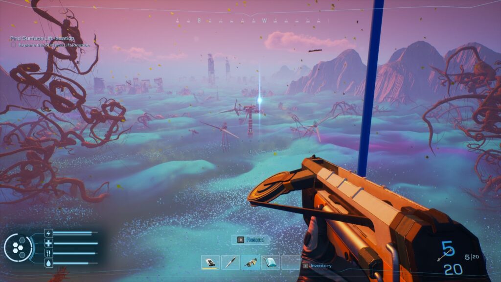 Holding a Weapon While Staring Out Over the Landscape