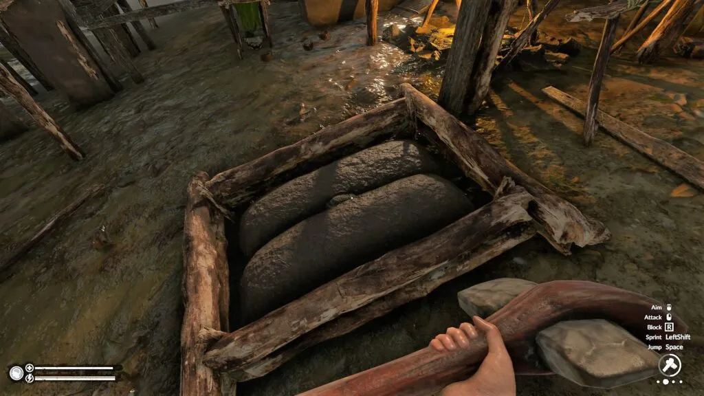 Character Looking at a Mud Mixer