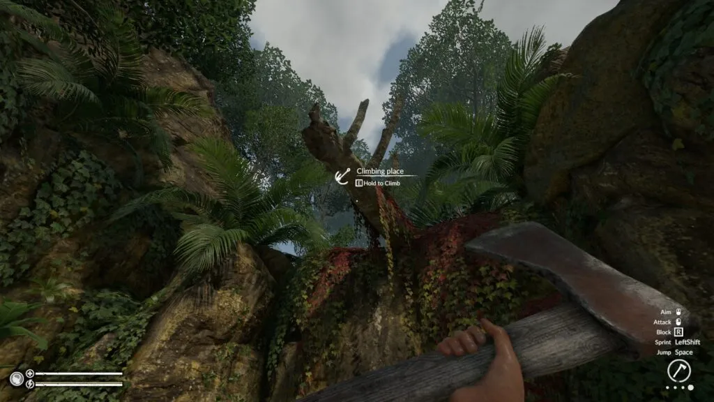Climbing Up a Cliffside in Green Hell with the Grappling Hook