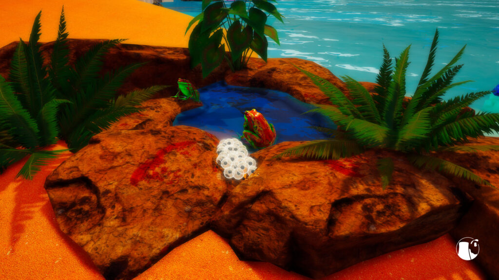 Planet Crafter frog pond with eggs