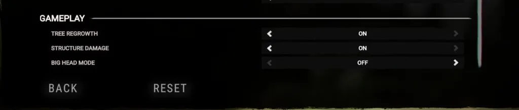 SOTF Gameplay Settings