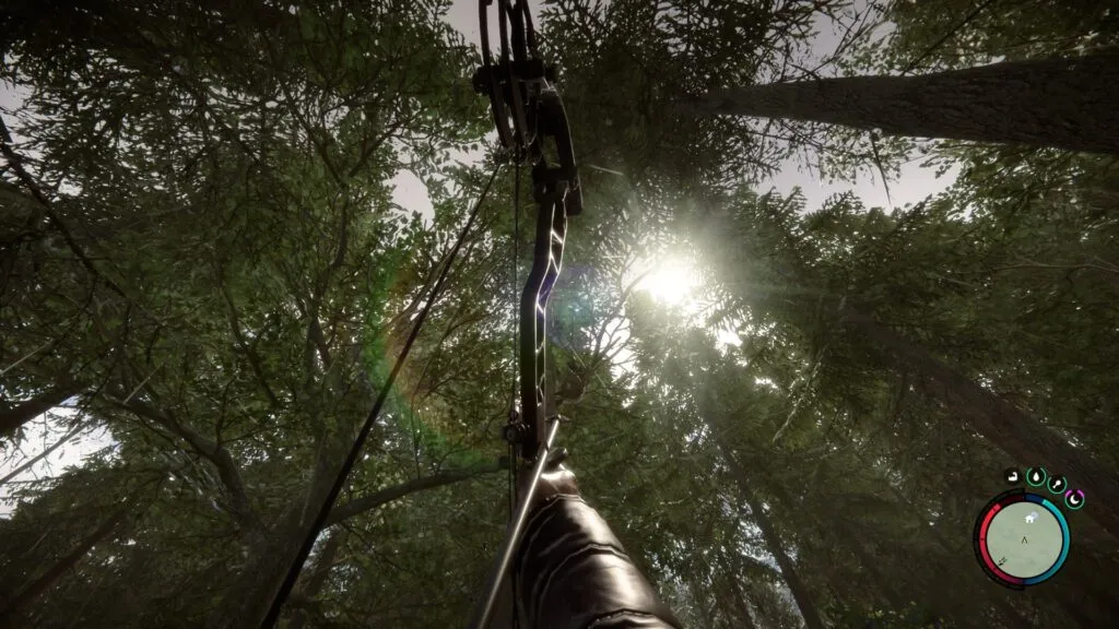 Wielding a Bow and Staring Up at the Sun in Sons Of The Forest