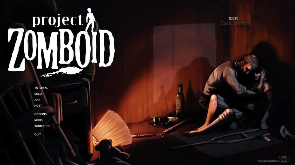 Project Zomboid Home Screen
