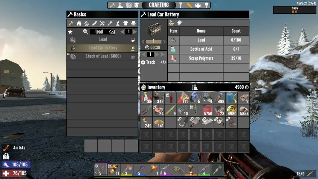 Lead Car Battery Crafting Recipe in 7 Days to Die
