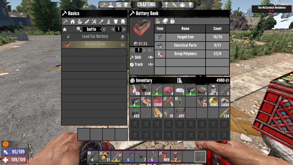 Battery Bank Crafting Recipe in 7 Days to Die