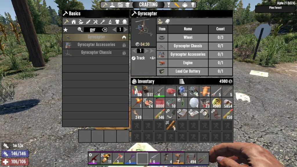 The Gyrocopter Crafting Recipe in 7 Days to Die