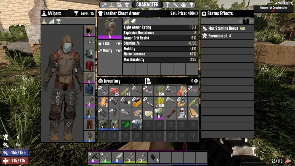 Wearing a Suit of Leather Armor